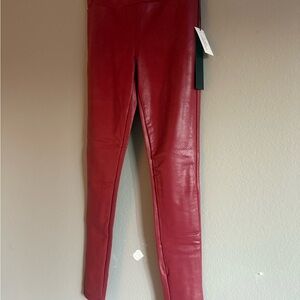 Sexy Blood Red Fux Leggings
